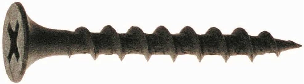 Prime Source, Black, 1.625 inches, Grip-Rite 158CDW25BK 6-by-1-5/8-Inch Coarse Thread Drywall Screws with Bugle Head, 25-Pound Bucket