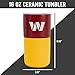 Rico Industries NFL Washington Commanders 16oz Maroon Ceramic Tumbler with Yellow Silicone Grip, Deep Laser Engraved Logo, Travel Coffee Mug with Slide Lid, Matte Glaze