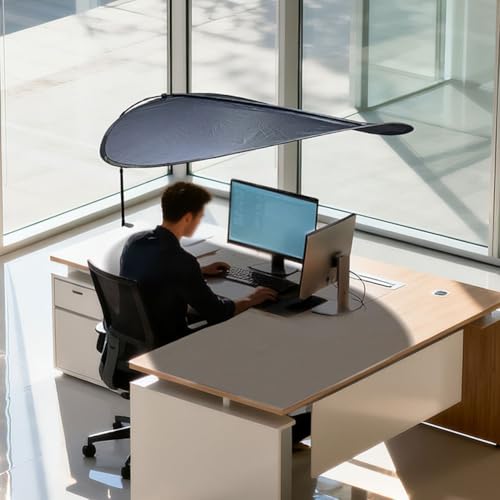 Pare-soleil de bureau en polyester revêtu de caoutchouc design large - 4