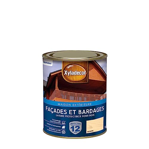 Xyladecor - Lasure Protectrice pour Bois Extérieur - Façades, Bardages, Chalets - Couleur : Satin Incolore - Quantité : 1L - 5324296