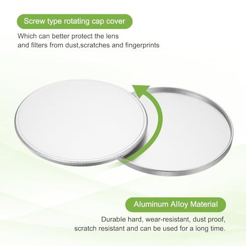 Tapa de lente PATIKIL de metal, 67 mm x 1 mm, universal para filtros, capa protectora de aluminio para cámaras, tapa delgada para apilamiento de filtros circulares, color plateado miniatura 4