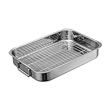 Bandeja Para Con Rejilla - Utensilio De Cocina De Acero Inoxidable, Bandeja De Lata Para Pollo, Utensilios Para Hornear Duraderos | Día De Acción De Gracias De Cocineros Caseros Para Día De