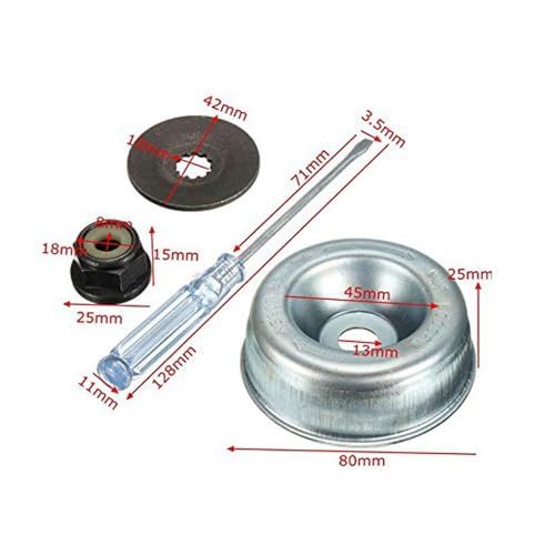 Gartenmaschine Rasenmäher Stihl Klingenadapter Kit Schubscheibe Rider Platte, Kragen Mutter, Wartung Schraubendreher Klingenadapter Aufsatz Wartung Kit für Stihl Saitentrimmer Bürstenschneider