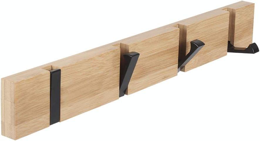 - Cloth Hooks for Foldable Wall Hook, Rack Wall Mounted, Flip 6-Hook Mounted Coat Rack, Folding Metal Towel Hooks for Bathroom (20 inch)