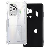 UOGNADGD 2-Pack TPU-Hülle Kompatibel mit Xiaomi Black Shark 5 Pro Handyhülle - Stoßfeste Flexible Schutzzubehör mit Präzisionsausschnitten (Klar+Schwarz)