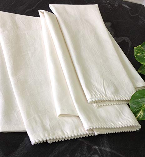 Taran Living White Kitchen Towel Set - 18 X 28 Inch, Pack Of 6 Cotton Fabric Dish Tea Towels Soft And Absorbent Machine Washable For Cleaning Drying Also Use In Diy Crafts & Embroidery Cloths #TOP4