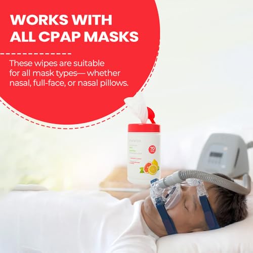 PÜRDOUX ™ CPAP mask wipes with grapefruit lemon scent, canister of 70 wet wipes