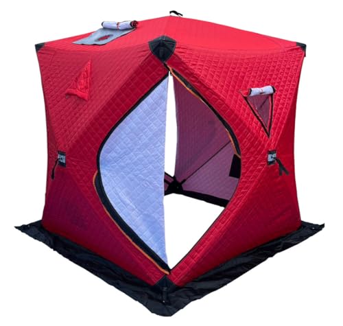 pastoral nomad テントサウナ用テント本体 煙突ガード2枚付き(径110mm,130mm) ホンマ製作所薪ストーブ対応 Y220*D220*H200cm 60秒簡単設営 アウトドアサウナ 家庭用 サウナテント 防災用 (イタリアンレッド)
