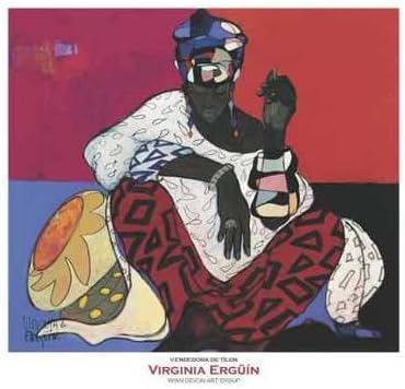 Vendedora De Tilen by Virginia Erguin. Size: 28 inches width by 26 inches height. Best Quality Art Print Poster.