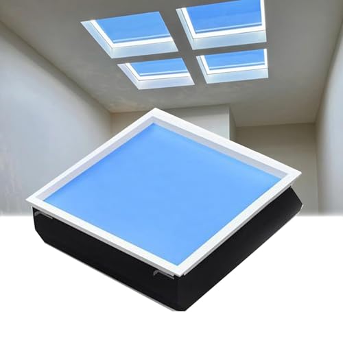 Luz LED de tragaluz inteligente, temperatura de color ajustable, simula ritmos estacionales, empotrada para sala de estar, oficina, estudio, baño, 60 x 60 cm