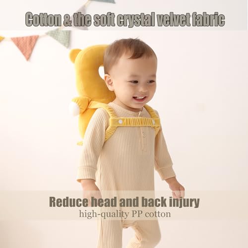 Image of Baby Head Protector Backpack with 3 Knee Pads for Walking,Tiger