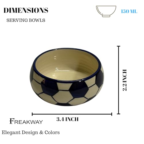 Image of Freakway Kickoff Collection - Football Pattern Ceramic Serving Bowls, Set of 4