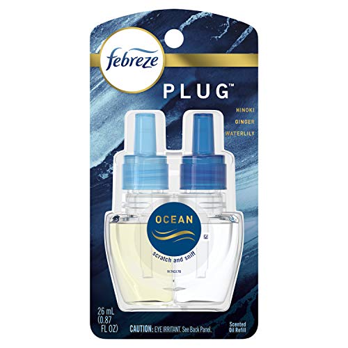 Image of Febreze Origins Fade Defy PLUG Air Freshener & Odor Eliminator, Ocean, (1) .87 fl. oz. Oil Refill