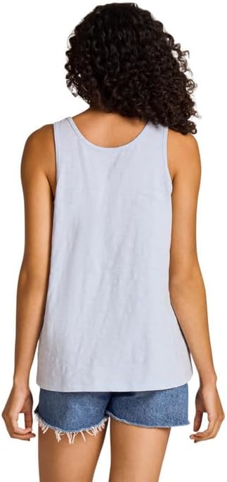 Life is Good. Women's Mini Heart Slub Easy Fit Tank, Glacier Blue