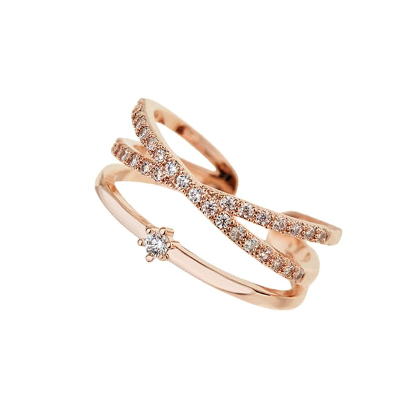 Adjustable Index Finger Cross Double Layer Ring for Women-image-12