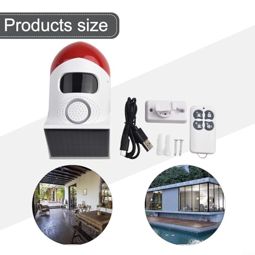 Lampe solaire de sécurité pour jardin et ferme avec alarme et télécommande