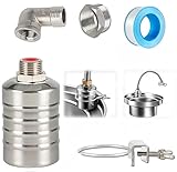 Automatic Float Valve,304 Stainless Steel Fully Automatic Water Level Control Float Valve 1/2' to 3/4'' Water Float Valve for Water Tank, Pool, Water Tank, Livestock Troughs