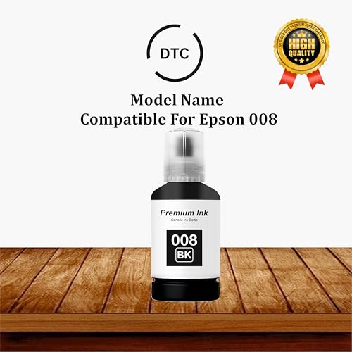 Image of Duplex DTC 008 Black Refill Ink for Epson L6460 /L6490 /L6550 /L6570 /L6580 /L11160 /L15150 /L15160 Printer (008 Black Ink 3 Pcs)