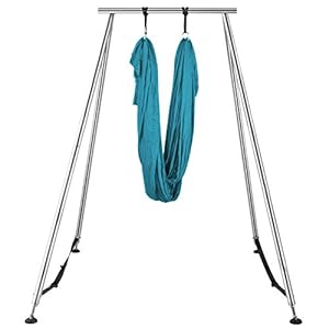 Happybuy Yoga Sling Inversion, 9.6 FT Inversion Yoga Swing Stand 68lbs, 551lbs/250kg Aerial Yoga Frame with 236in/6m…