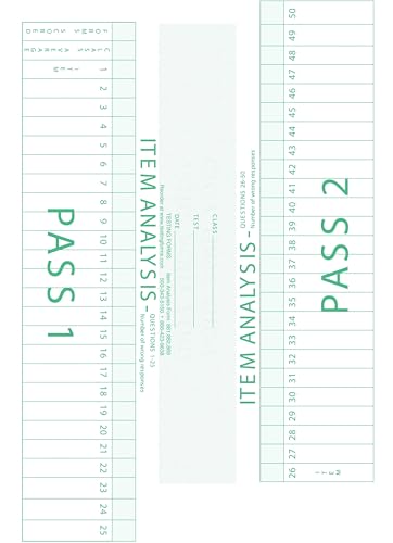 TEST-ITEM100 Item Analysis 9700 100 Question Compatible Testing Forms (500 Pack)