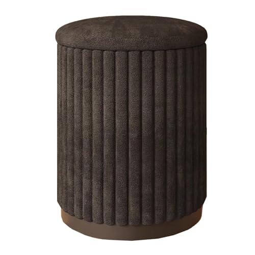 Otomana redonda de terciopelo con almacenamiento, silla moderna para sala de estar, dormitorio, taburete de tocador, reposapiés