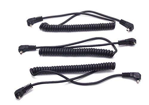 Three Coiled PC Flash Strobe Sync Cords for Vivitar 283 285 New