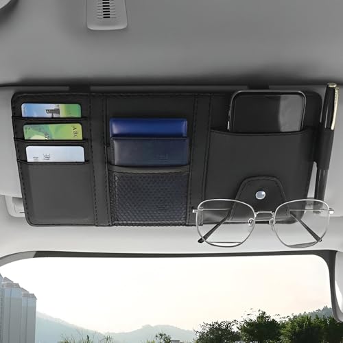 Image of TANTRA Car Sun Visor Organizer Stylish Storage Solution (Black)