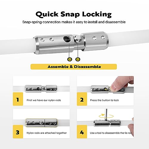 image for VIVOHOME 30 FT Chimney Sweep Cleaning Brush Tool Kit Rotary with 9 Rei