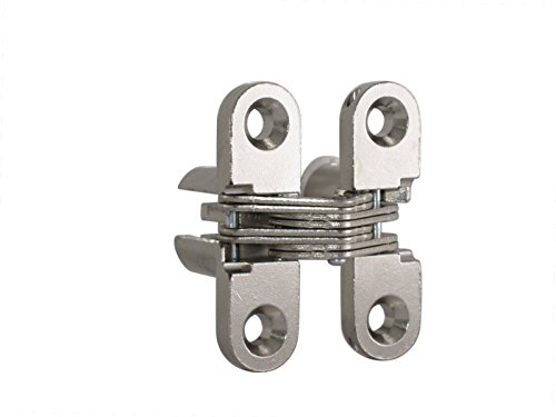 Preisvergleich Produktbild Verstecktes unsichtbares Kreuz Scharnier falten Nickel 45mm einlassen verdeckt
