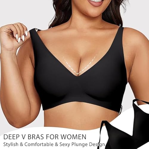 Gotreflect Jelly Bra, Jelly Wireless Womens Comfortable Wireless Bras, Deep V Push up Breathable Seamless Bras3