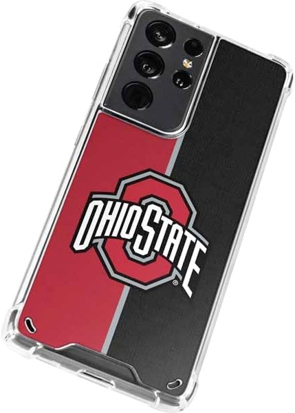 Skinit Clear Phone Case Compatible with Galaxy S21 Ultra 5G - Officially Licensed Ohio State University OSU Buckeyes Split Design