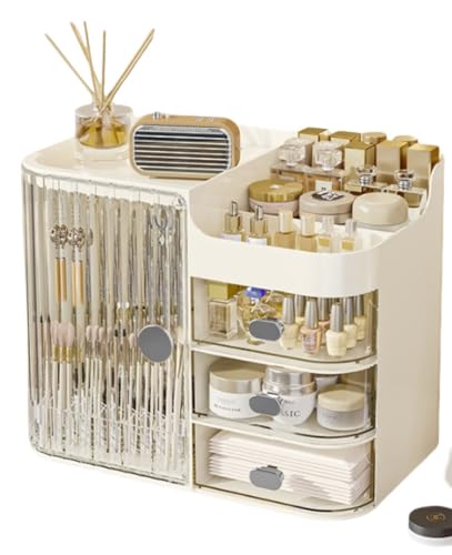 ��e�ʉ��ϕi���[�{�b�N�X �f�X�N�g�b�v�����o���� �h���b�V���O�e�[�u���p �X�L���P�A�E���g���[���b�N�t�� �y���z���_�[���� ��v�őϋv������ ���������ɕ֗��ȃ��C�N�A�b�v���[�{�b�N�X (�����z���C�g)