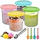 YHANEC Für Ninja Creami Deluxe Behälter, NC501 NC500 Serie 680 ML Ninja Eismaschine, 4er-Set ninja eismaschine zubehör, Spülmaschinenfest, Perfekt für Eiscreme-Liebhaber