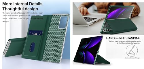 Image of WHITBULL Stylish Leather Case with Built-in Card Slot Flip Cover Compatible with Google Pixel 10 Pro Fold 5G (Green)