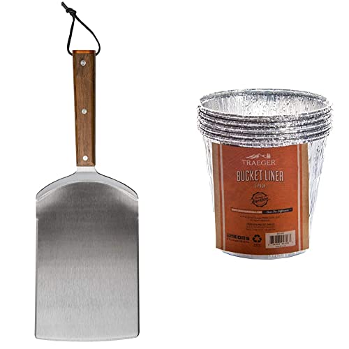 Traeger Pellet Grills BAC532 XXL BBQ Spatula Accessory & Grease Bucket Liner 5-Pack