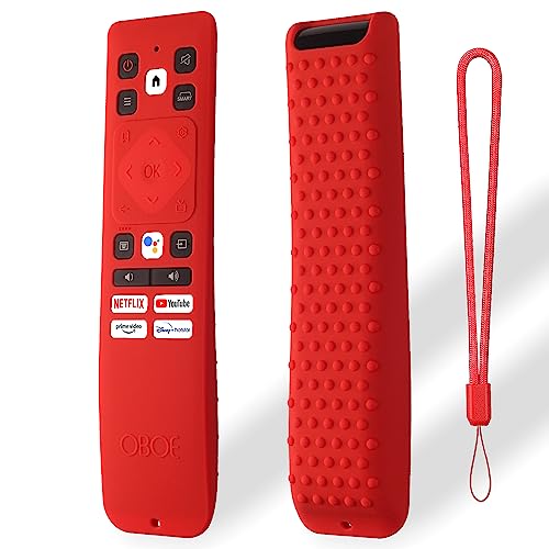 Image of Oboe Silicone TV Remote Cover Compatible with Acer Tv Remote AR2851 TV I Series /H Series /W Series /XL Series Tv Remote Protective Case with Remote Loop (Red) [Remote NOT Included]