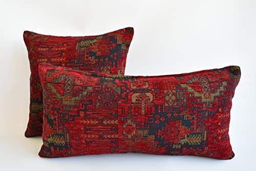 Oreiller Motif Kilim Oreiller en tissu ethnique Bohème Coussin Décoratif Canapé Taie d'oreiller oriental lombaire tribal oreiller d'intérieur de style turc Taie d'oreiller (30 x 50 cm)