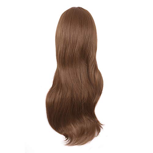 MapofBeauty 28 Inch/70 cm Women Side Bangs Long Curly Hair Cosplay Wig (Light Brown)