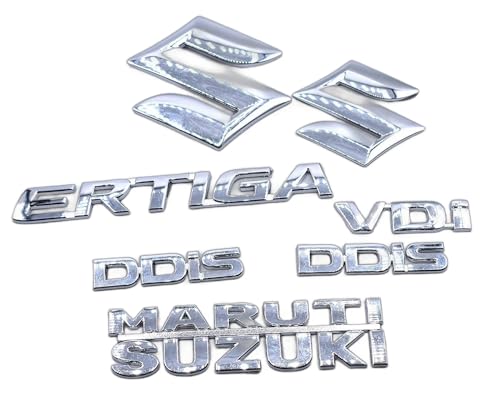 Image of Car Name Emblem Monogram Logo Sign Badge Decals Sticker Chrome Plastic for (Maruti Suzuki Ertiga VDI)