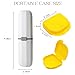 UBLNNFY 7PCS Denture Bath Case Cup Kit Denture Brush Kit False Teeth Cleaning Tools with 3 Brush, 2 Retainer and Bath Cases with Carry Box, Yellow&White(White Case)