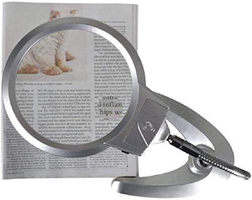 EUQKKWLOY Magnifying Glass Hd 2X 6X Desktop Magnifier Folding Hand Free Magnifying Glass, 2 Led Lights and Oversized Lens Magnifying Glass with Lights for Reading, Hobbies, Crafts - Image 5