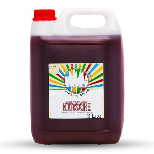 Rainbow Slush Sirup AZO FREI | 3 Liter Kanister | für 18 Liter Slush | Konzentrat für Slushy Maker 1:5 (Kirsche)