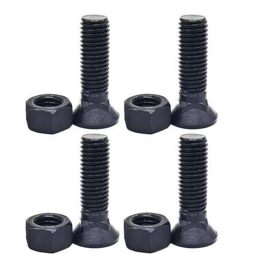Image of HKAOSDUUH (4 pcs) Blades Cutting Edge Plow Bolts & Nuts 5 /8 inch inch-11 x 2-1 /4 inch inch for Snow Plow Construction Machinery, silver