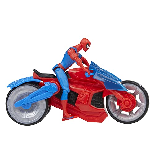 Marvel Spider-Man Web Blast Cycle, 4-Inch Action Figure with Vehicle and 2 Web Projectiles, Kids Playset for Ages 4 and Up - Image 6