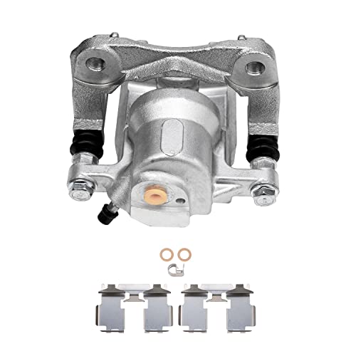 Image of Detroit Axle - Rear Disc Brake Rotors Ceramic Brake Pads + Driver Side