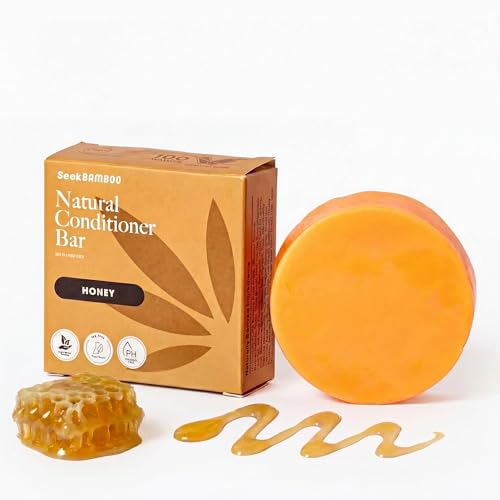 Seek Bamboo Honey Conditioner Bar, Sulfate-Free, Unisex, All Hair Types, Moisturizing & Shine-Enhancing, Adult, Daily Use, 75-90 Washes, 1 Count image 3