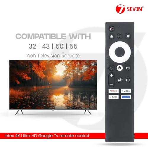 Image of 7SEVEN Compatible with Intex Google TV Remote Control Fit for SGV3201 | SGFV4301 | SGUV5001 | SGQV5501 Models 4K LED FHD UHD Television Non Voice Command - Match Keys Exactly with Existing Remote