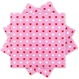 60 Pack Valentine's Day Paper Napkins Pink Heart 6.5 X 6.5 'Disposable Beverage Napkins Cocktail Party Napkins For Valentine's Day Gifts Wedding Party Decoration Favor Supplies(Red White)