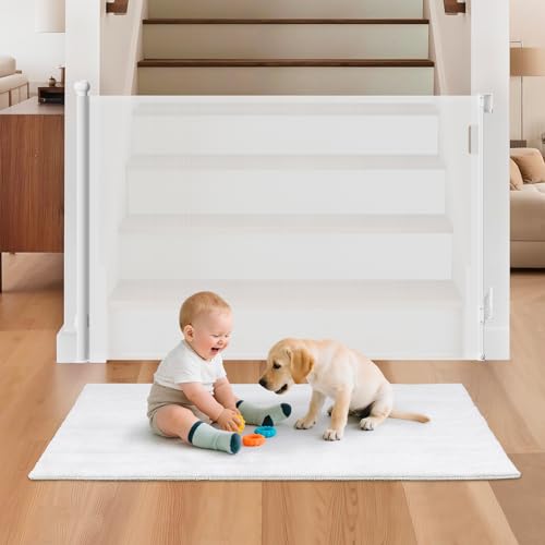 BBsecure Retractable Baby Gate for Stairs, 55
