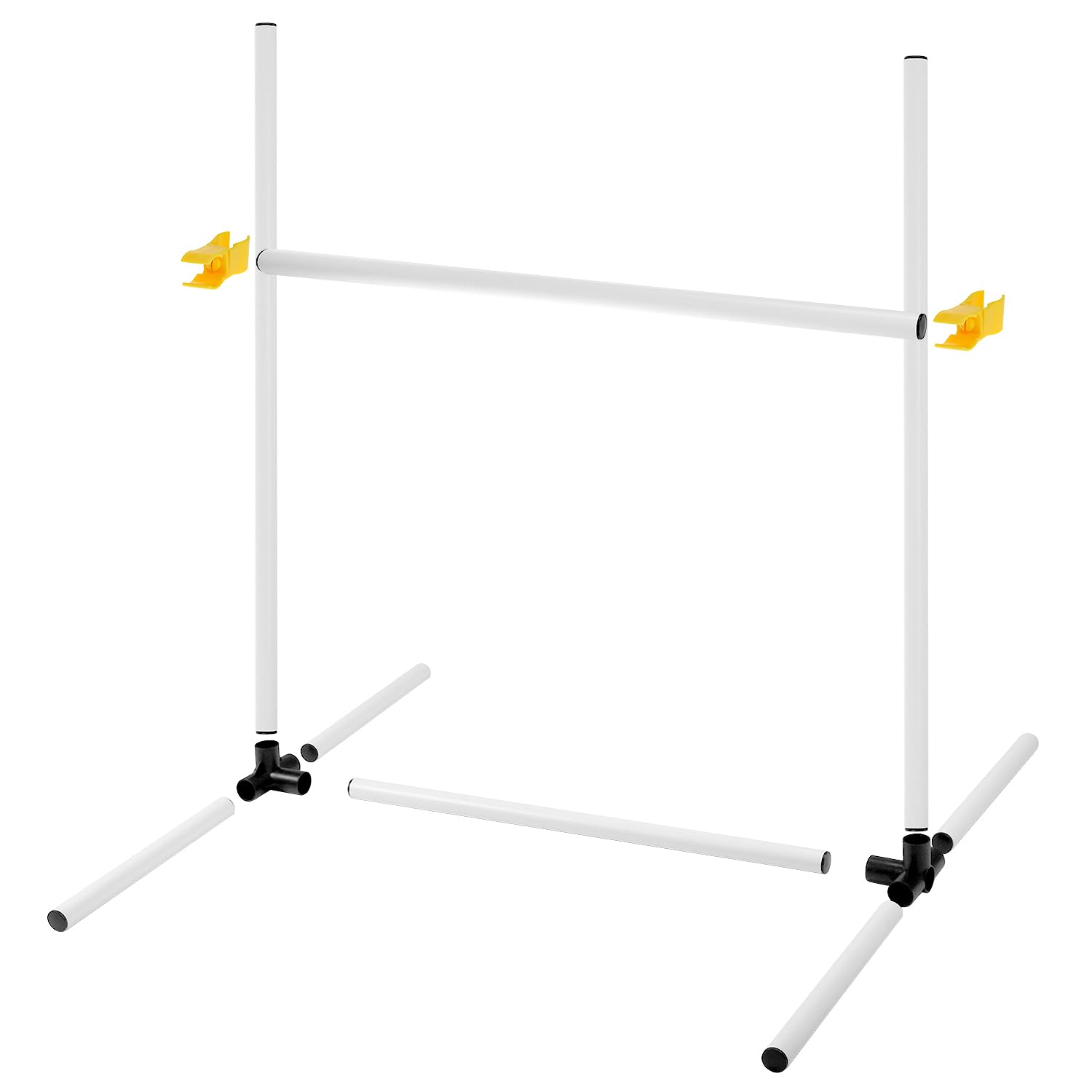 QWORK® Juego de 4 Vallas de Agilidad para adiestramiento de Perros, Vallas de plástico de Altura Regulable